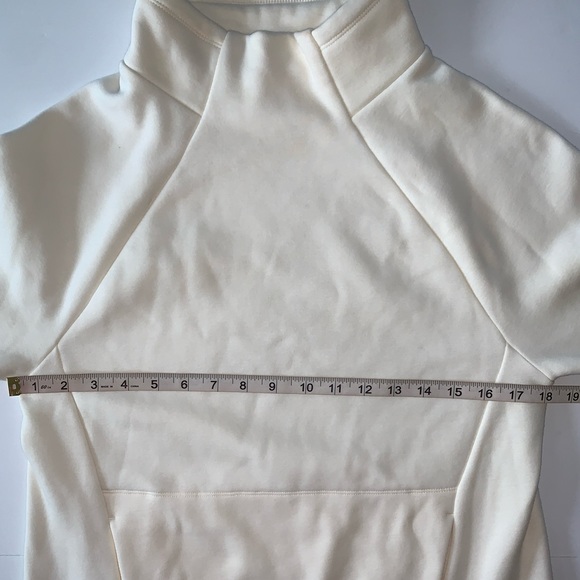 FABLETICS Zaylee Woman’s Size S Off White Funnel Neck Tunic Sweatshirt Thumbhole - Picture 6 of 11